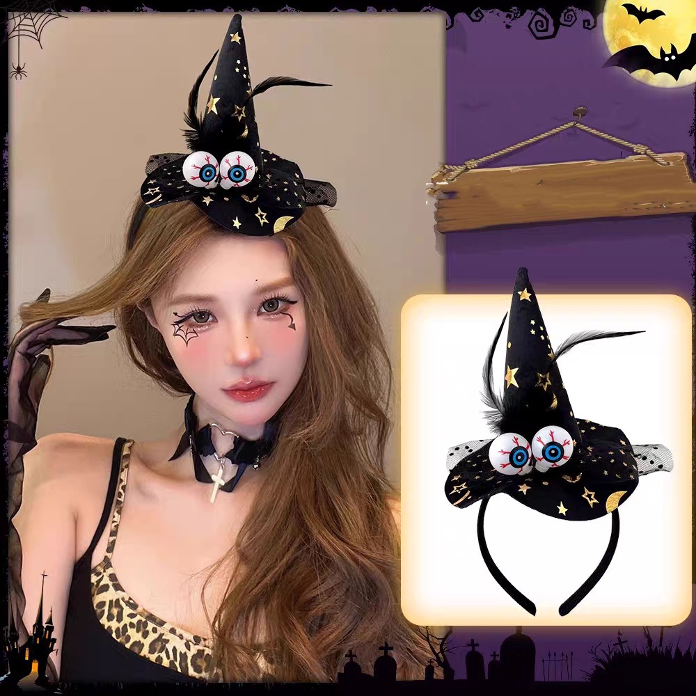 Party Hat Cone - Funny Spider Halloween Witch Hat Headband