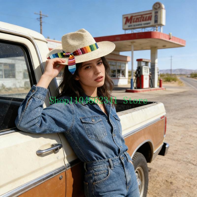 Paper Straw Color - 652F Stylish Paper Straw Sun Hat