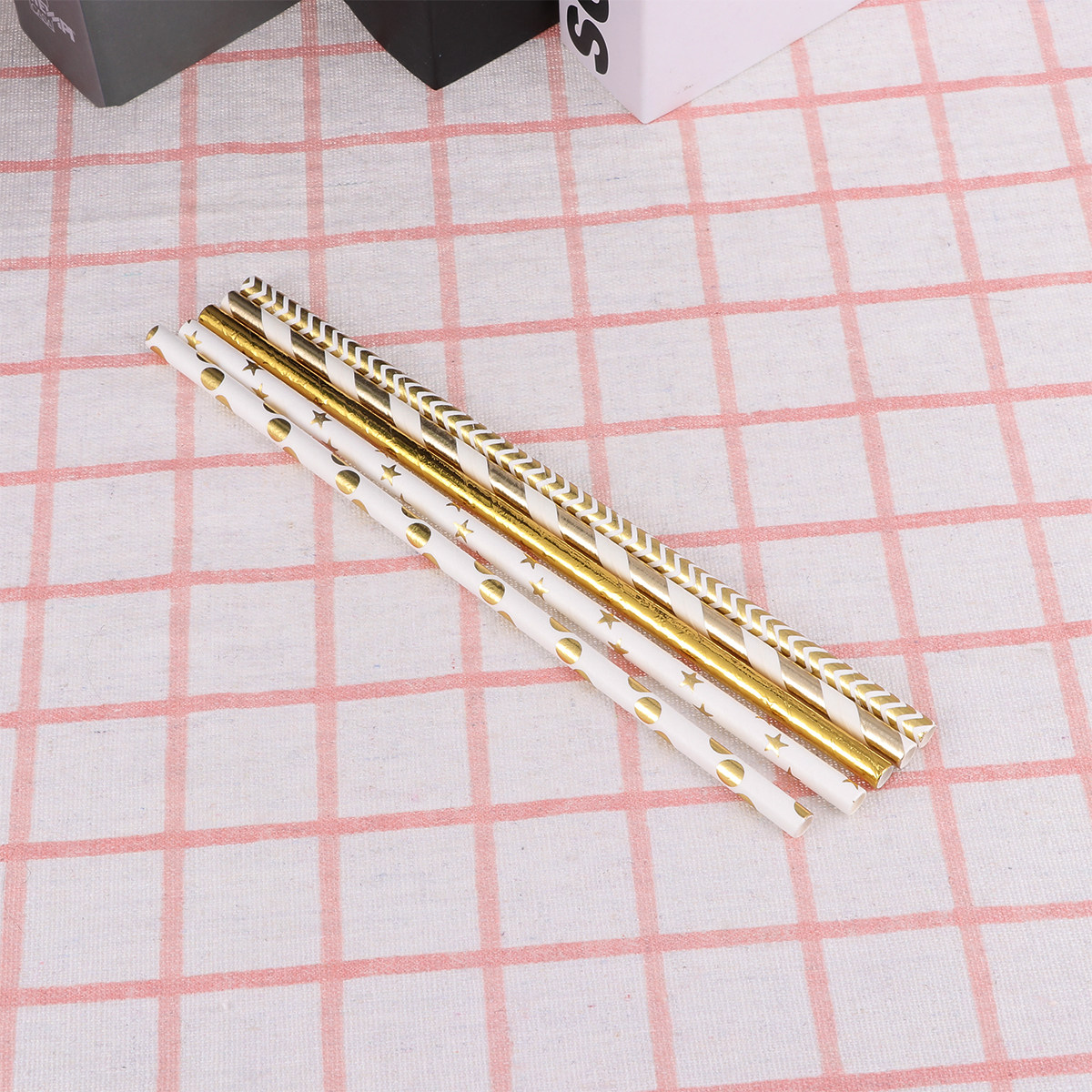 50Pcs Love Heart Paper Straws  - Paper Straw Color review and price