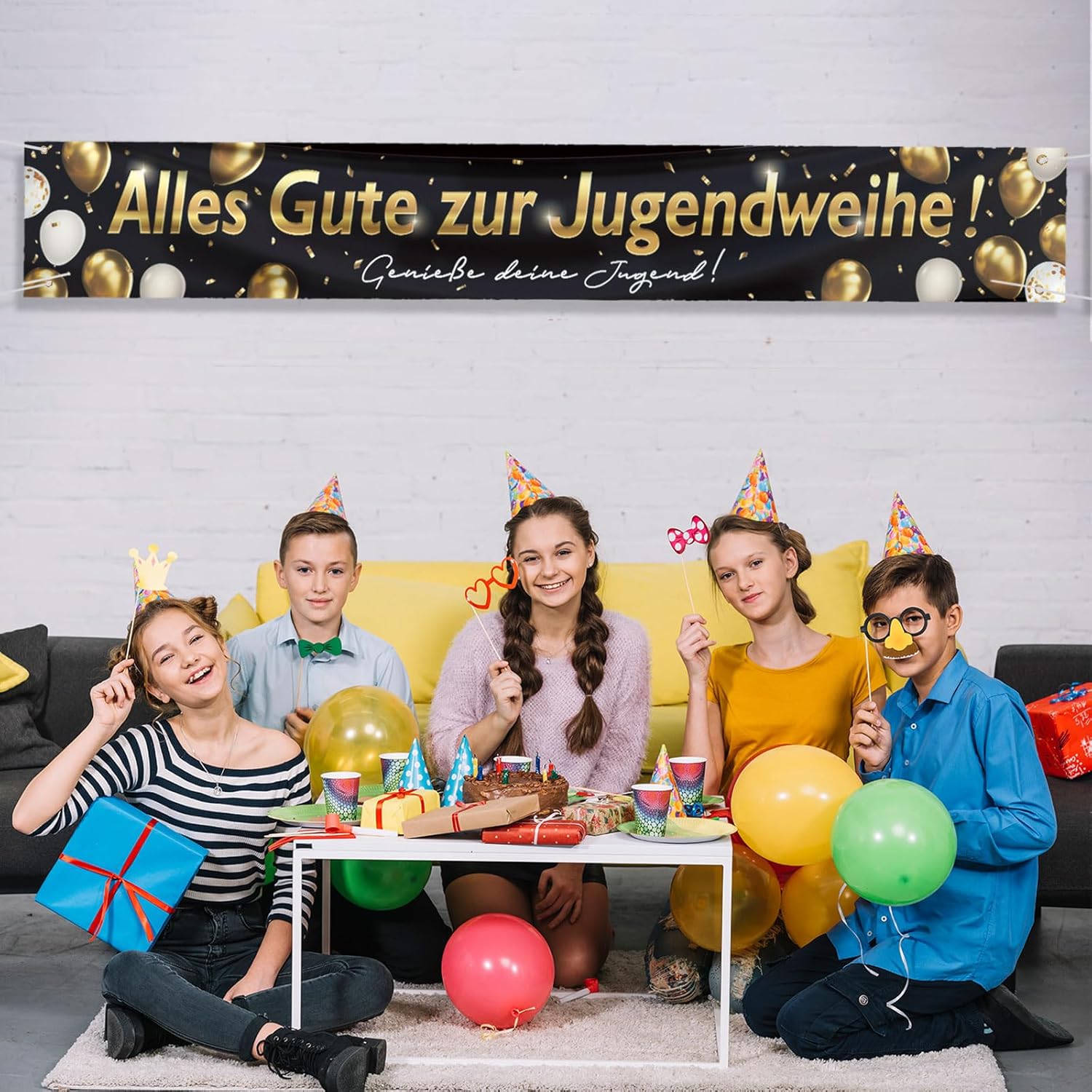 Jugendweihe Deko,Jugendweihe B - Party Banner Gold review and price