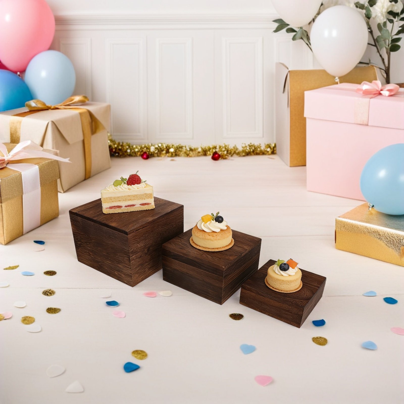 3Pcs Rustic Wooden Tiered Cake - Cupcake Stand Tier review and price