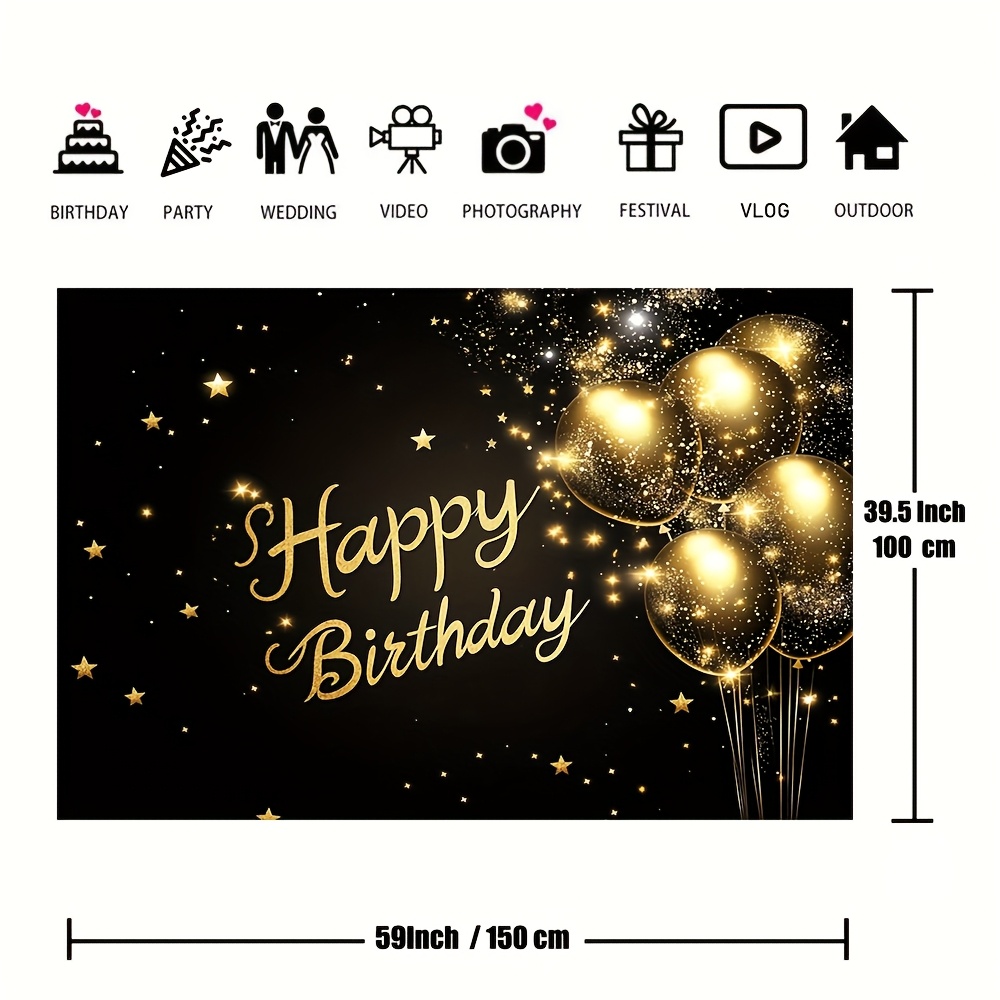 1pc super large black and gold - Party Banner Gold review and price