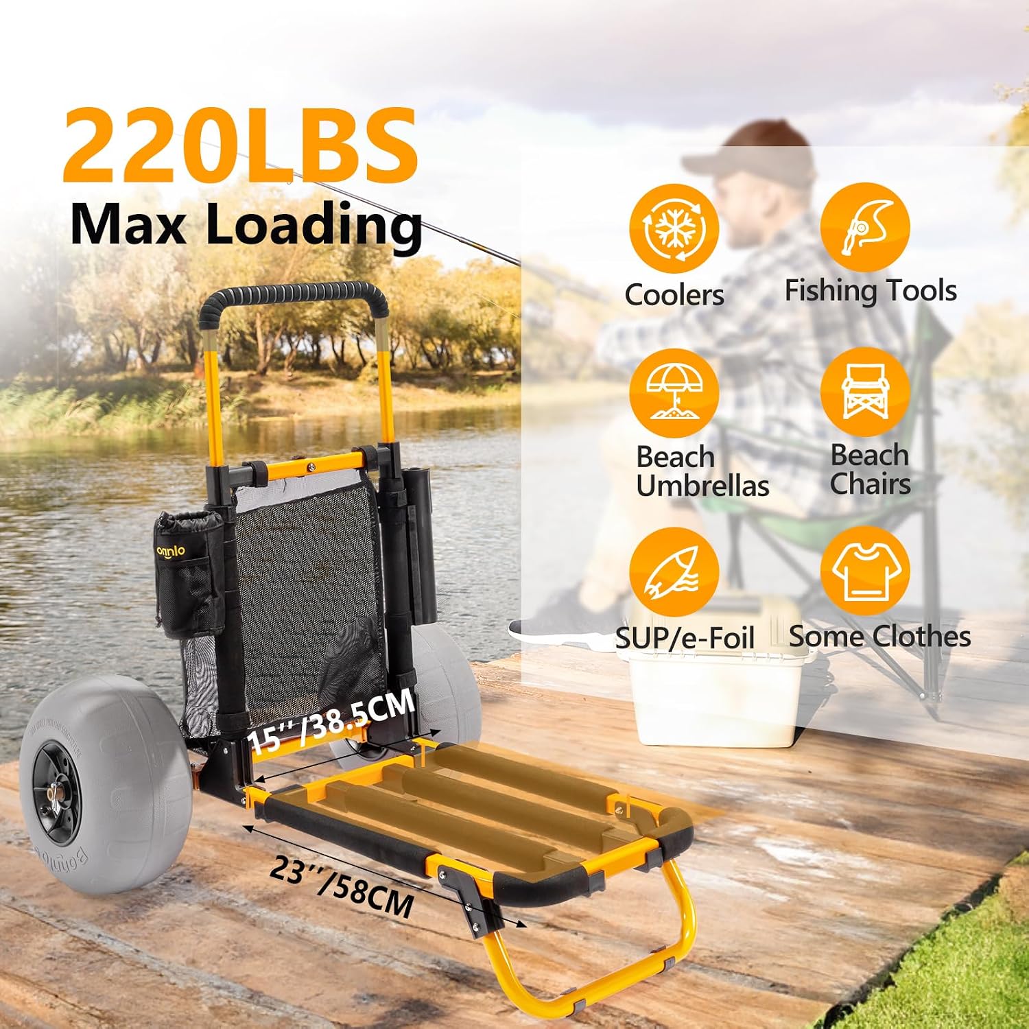 Bonnlo Beach Fishing Cart, Bea - Balloon Pump Hand review and price