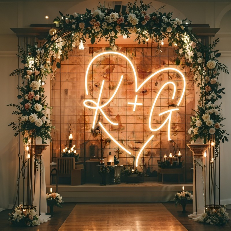 Custom Initials Heart LED Neon - Neon Sign Party review and price