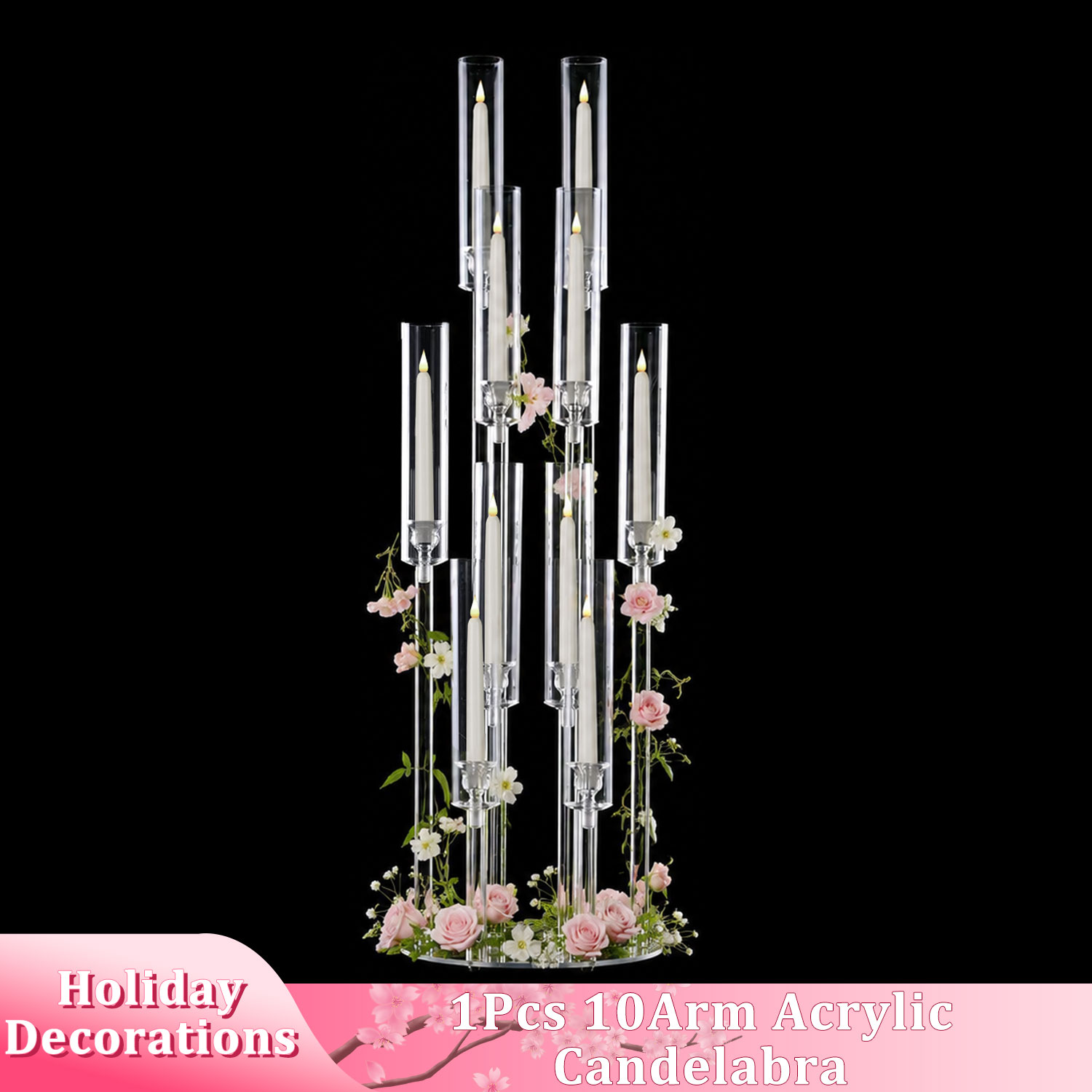 10 Arm Acrylic Candelabra Cent - Centerpiece Stick review and price