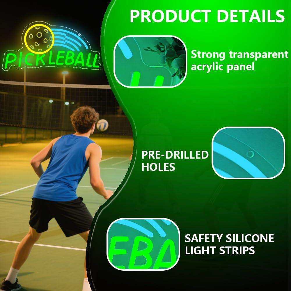 Pickleball Neon Sign USB Dimma - Neon Sign Party review and price