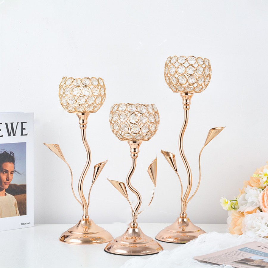Gold Crystal Candle Holder, Ir - Centerpiece Stick review and price