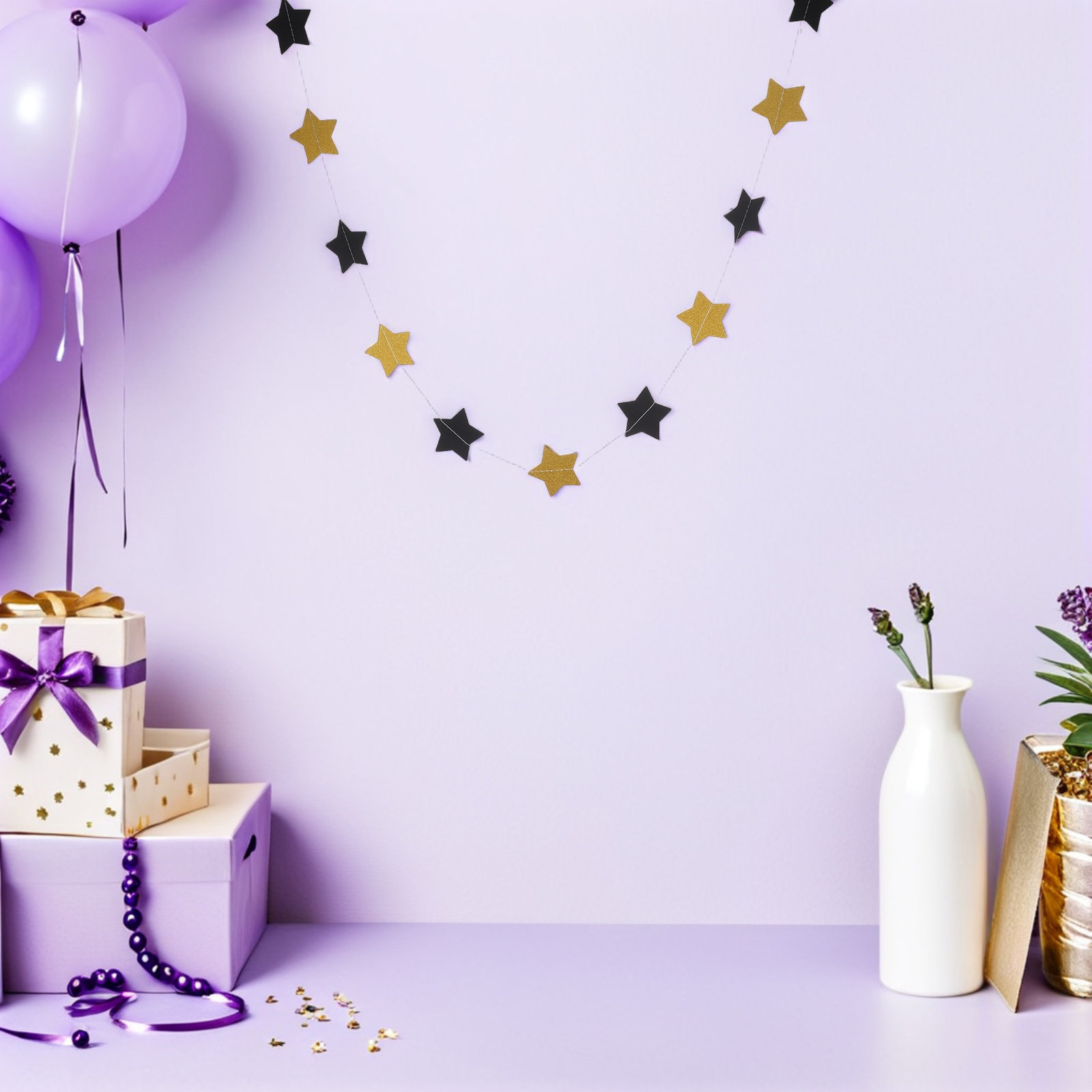 2Pcs Gold Star Garland Banner  - Party Banner Gold review and price