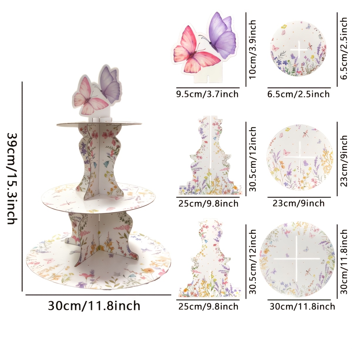 3-Tier Wildflower Butterfly Ca - Cupcake Stand Tier review and price